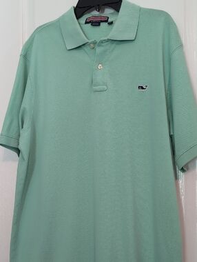 Vineyard Vines Seafoam Green Short Sleeve Polo Shirt. Size Medium